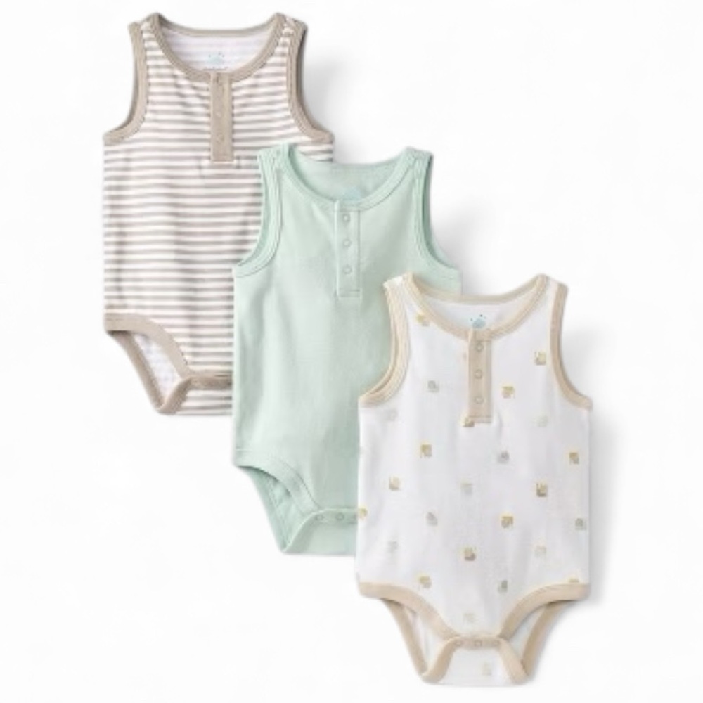Cloud Island 3 Pack Sleeveless Bodysuits
